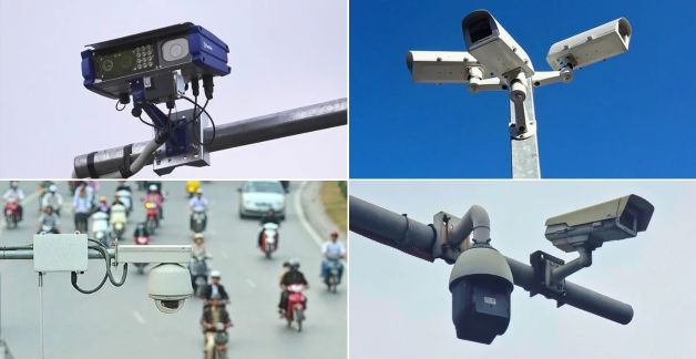Camera phạt nguội thường có hình hộp chữ nhật hoặc hình trụ, kích thước lớn hơn camera an ninh