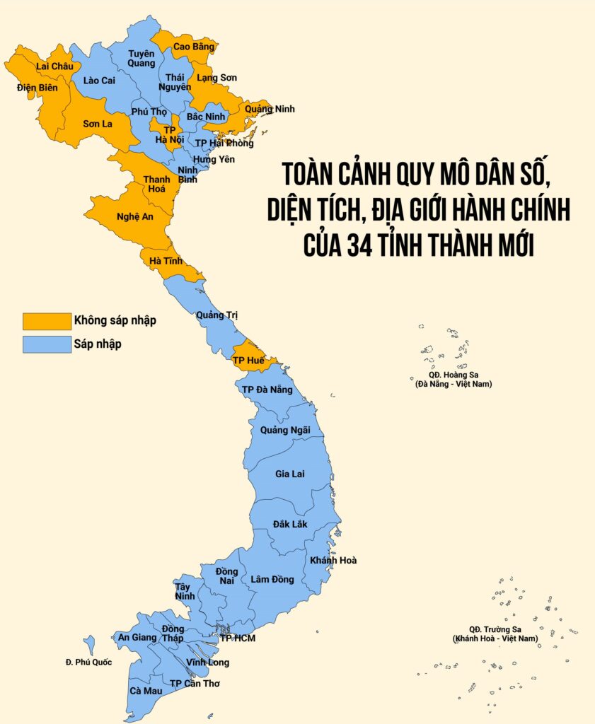 Cả nước còn 34 tỉnh thành sau sáp nhập